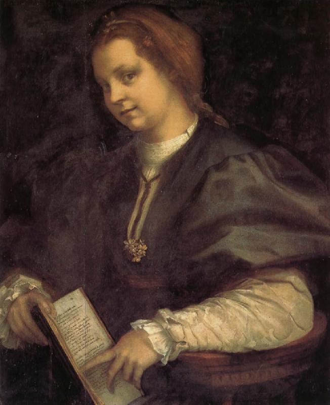 Andrea del Sarto Portrait of girl holding the book oil painting picture